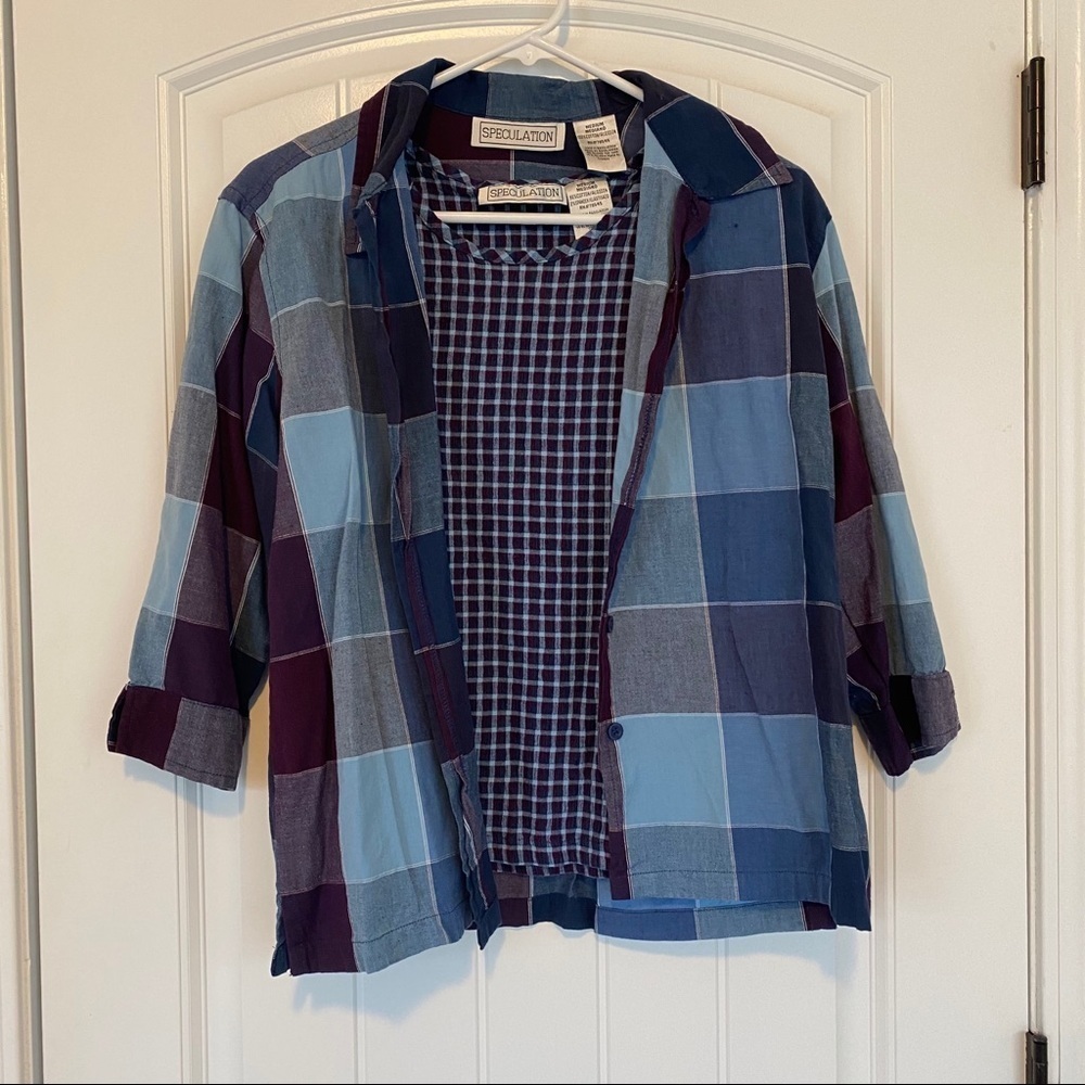 Speculation Plaid 2 Piece Top Size Medium